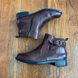Chocolate Brown Leather Booties